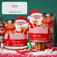Sac d'emballage en plastique en forme de chaussette de Noël avec fermeture éclair et trou de suspension pour bonbons, biscuits et cadeaux