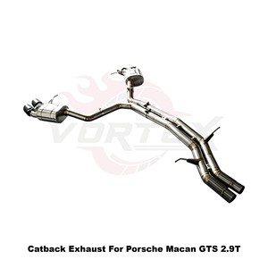 Vortex Lightweight Natural Titanium Catback System With Vacuum Valve For Porsche Macan GTS 2.9T - Product Image 3