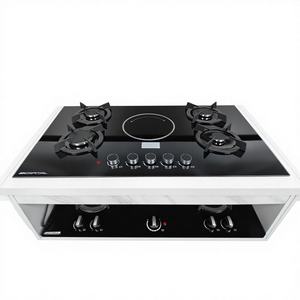 Table <span class=keywords><strong>de</strong></span> <span class=keywords><strong>cuisson</strong></span> commerciale <span class=keywords><strong>5</strong></span> brûleurs (4+1 électrique) en verre trempé encastrable, classe énergétique A, pour cuisine extérieure - Product Image 2