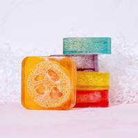 Savon au Loofah et Huile Essentielle de Citron Fait Main, 100g, Mousse Abondante, Nettoyage Profond et Exfoliant, Meilleure Vente, Vente en Gros OEM pour Hommes