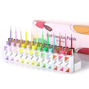 $1 Amostra Private Label Gel Set Uv Led Nails 12 Cores Pintura Liner Gel Polish unha arte gel liner