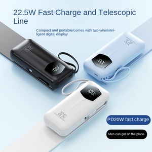 22.5W สายชาร์จเร็วมากแบบพกพา, อุปกรณ์จ่ายไฟเคลื่อนที่แบบพกพาความเร็วในการชาร์จ10000 <span class=keywords><strong>MA</strong></span> ความจุสูงสายเคเบิ้ลแบบยืดหดได้ของขวัญสมบัติ - Product Image 2