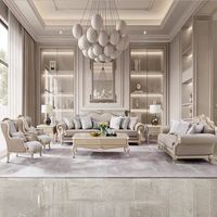 2025 Hand geschnitztes Holzsofa im europäischen königlichen Stil für das Wohnzimmer Hand gefertigtes leichtes Luxus-Leders ofa im französischen Stil