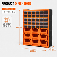 Armoire en plastique intégrée GDT 1501 avec 39 tiroirs, type boîte à outils pour médicaments, quincaillerie, électronique, accessoires d'outils