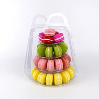 Tour de Macaron en plastique transparent 4 couches, présentoir de Stand de Dessert de mariage avec étui de transport