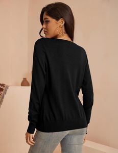 Pulls en tricot doux à col rond <span class=keywords><strong>et</strong></span> manches longues de style coréen pour femmes, cardigan à boutons, <span class=keywords><strong>pull</strong></span> en tricot pour toutes les saisons (personnalisable) - Product Image 2