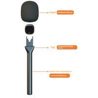 Support de microphone sans fil portable en métal avec pince – Microphone à condensateur anti-bruit léger pour performances en direct