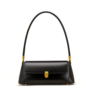 <b>Black</b> <b>Patent</b> Leather Shoulder Bag Underarm <b>Handbag</b> Flap Lock Purse for Daily Commuting - Product Image 1