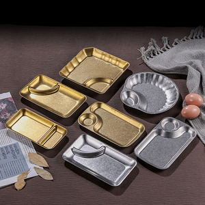 Plateau de rangement alimentaire rétro en acier inoxydable, épais, pour servir des fruits, des collations, des frites, ustensiles de cuisine durables - Product Image 4