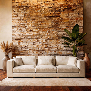 Sofá Seccional en Forma de L para Sala de Estar, Modelo Villabach, Moderno, de Cuero Sintético Ecológico, en Oferta - Product Image 3