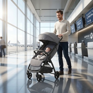 Cochecito de Bebé Plegable Automático de Alta Calidad <span class=keywords><strong>para</strong></span> Niños, Bebés y Recién Nacidos, con Cesta Grande, <span class=keywords><strong>para</strong></span> Viajes - Product Image 1