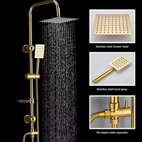 Tringle de douche froide murale tout cuivre avec double poignée Design simple Jet & Pause Spray Pattern for Apartment Bathroom