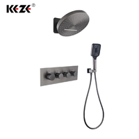 Système de douche pluie en laiton mural multifonctionnel pour hôtels et villas, avec modes de pulvérisation Pluie/Doux/Jet, certifié CE
