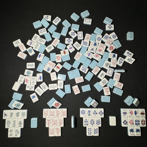 Set Mahjong di Lusso Blu Perla Trasparente Bam Bird con 160 Tessere Intagliate, Set Mahjong Personalizzato Serie Piante, Regalo - Product Image 6