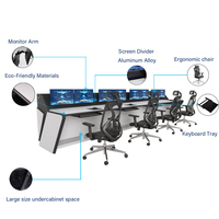 Bureau de direction intégré avec écran, mobilier de bureau moderne et luxueux, design multifonctionnel et écologique pour les espaces de travail high-tech