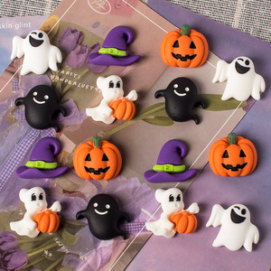 Accesorios DIY de resina para decoración de teléfonos, accesorios para el cabello y colgantes con diseños de calabaza de Halloween, <span class=keywords><strong>fantasma</strong></span> y sombrero mágico - Product Image 2