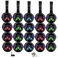 Paquete de 10 Auriculares Silenciosos para Discoteca con Luces LED Rítmicas y Transmisor Opcional, Precio de Fábrica al por Mayor
