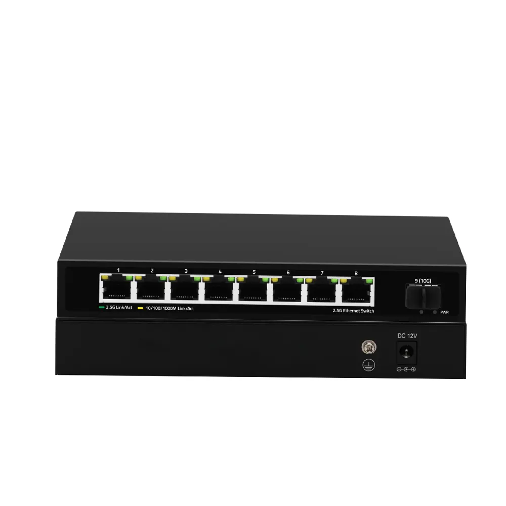 Commutateur de bureau PoE géré intelligent 8 ports 2.5G multi-gigabit facile avec 1 liaison montante de fente SFP 10G