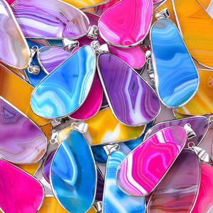 Collar con colgante de piedra natural duradero de moda para mujer de forma Irregular para fabricación de joyas - Product Image 1