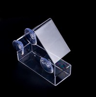 Panneau d'alimentation en acrylique, 3 gobelets extra puissants, en plastique, Transparent, en forme d'écureuil, suspendue à fenêtre sauvage, mangeoire et abreuvoir pour oiseaux
