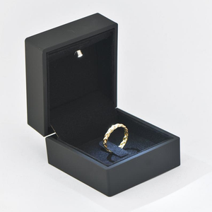Custom Logo Luxury Velvet Ring Jewelry Packaging Box with LED Light Ring Earrings Necklace Bracelet Display Jewelry Gift Box