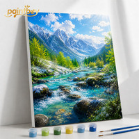 Peinture décorative moderne imprimée avec numéros, kit d'art sur toile de coton tendue, coffret cadeau