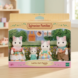 Ensemble de poupées en peluche de la famille Latte Cat de Sylvanian Families pour collection de jouets pour enfants - Product Image 3