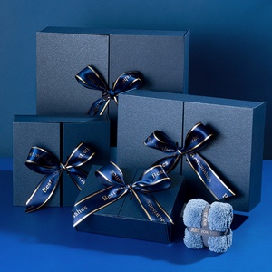 Blue Wood <b>Square</b> Jewelry Organizer <b>Box</b> with Leather Lining Custom Logo <b>Gift</b> Packaging <b>Box</b> - Product Image 6