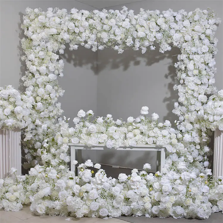 Vendite calde RG-015 bianco fiore arco tavolo centrotavola fiore fiore per la decorazione di eventi