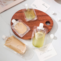 Pochette transparente jetable avec bec verseur pour emballage de boissons, jus, yaourt, sachet refermable
