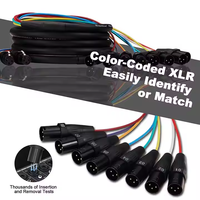 Câble Répartiteur Audio XLR 8 Canaux Haute Qualité Femelle-Mâle avec Gaine en PVC pour Ordinateur/Moniteur HDTV 1080p