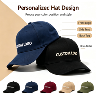 Topi Bisbol 5 Panel Dua Warna Logo Kustom, Pinggiran Melengkung, Grosir, Bahan Suede Hitam, Topi Klub Original