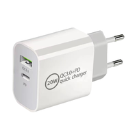 Cargador de Pared PD de 20 W con USB Tipo C y 2 Puertos QC3.0, Adaptador de Enchufe Universal para EE. UU., UE, AU, Reino Unido, para iPad Pro, para Teléfono, para Teléfono Móvil