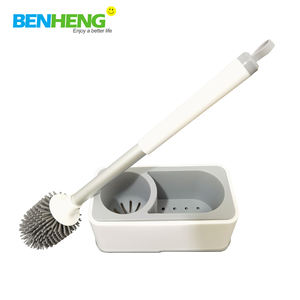 Ensemble brosse de toilette et support de rangement en PET, prix usine, brosse de nettoyage avec manche en <span class=keywords><strong>aluminium</strong></span>, accessoires de salle de bain - Product Image 2