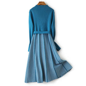 Luxury Jacquard Long Knit Women Maxi maglione Dress <span class=keywords><strong>dolcevita</strong></span> A Line Dresses Christmas Party Midi Dress Vestidos - Product Image 1