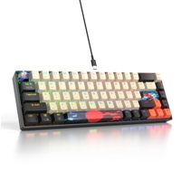 OEM ODM 65 Mini Wired Mechanical Keyboard RGB Backlit Black Compact 68Key Layout for Office Gaming with Full NKey Rollover and S