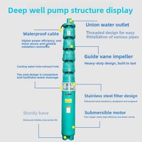 Pompe submersible QJ haute performance pour l'extraction agricole, avec écran filtrant en acier inoxydable moulé monobloc et multi-impellers, personnalisable OEM ODM