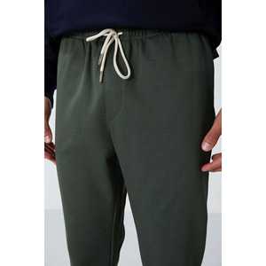 Pantalon de survêtement texturé kaki pour homme, taille élastique, décontracté, respirant, coupe standard - Product Image 3