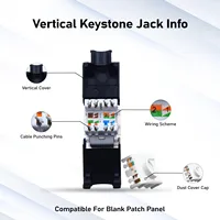 ZOERAX 1PCS Cat6A RJ45 Keystone Jack |   Jack Female Tanpa Alat untuk Terminasi UTP 180 Derajat |   Adaptor Jaringan Ethernet