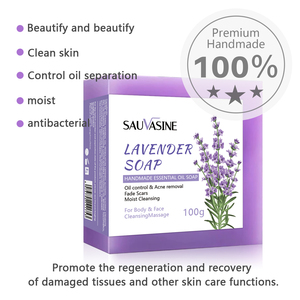 SAUVASINE Lavender Solid Hand Soap Gentle Effective Degreasing Mild Ingredients for Hand Cleansing Moisturizing Handmade All - Product Image 5