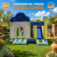 Château gonflable commercial de qualité supérieure, combo pastel, château gonflable macaron avec toboggan, location de luxe pour fêtes d'enfants, souffleur EN14960 3 ans