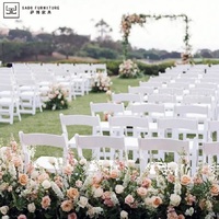 Fauteuil Wimbledon en Résine Plastique d'Usine, Meuble d'Extérieur Style Français, Chaises de Jardin Minimalistes, Chaise Pliante Blanche pour Mariage