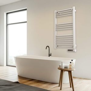 Sèche-serviettes électrique en acier inoxydable avec commande tactile intelligente, écran LED noir, minuterie, 3 modes de fonctionnement, 2 systèmes de sécurité - Product Image 4