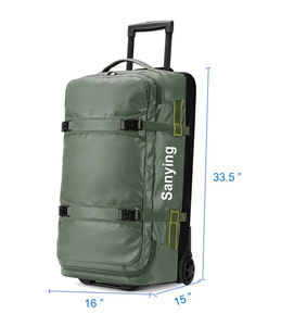 थोक फोल्डेबल ट्रॉली यात्रा बैग बड़ी क्षमता बैकपैक ट्रंक स्टोरेज बैग महिलाओं के लिए पोर्टेबल रोलिंग बैग कैरी-ऑन बैग - Product Image 4