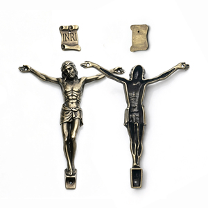 Mecrt Crucifijo de Aleación de Zinc con Figura de Corpus de Jesús, Estilo Católico Vintage Antiguo, Bronce, con INRI, para Adorno de Cruz <span class=keywords><strong>DIY</strong></span>, Venta al por Mayor - Product Image 6