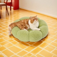 Lit pour animaux de compagnie rond en peluche doux et confortable PAIPET pour chatons et petits chiens, lit pour chien en forme de fleur, nid floral, lit douillet pour chat