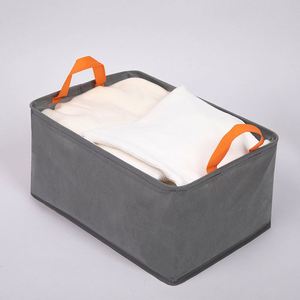 Muti-function Foldable Clothes Storage <b>Bin</b> Non-woven Fabric Storage Basket With Handle for Organizers - Product Image 6
