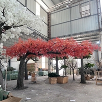 Service de conception gratuit, grand arbre d'érable artificiel en fibre de verre, toucher naturel, érable rouge d'automne pour décoration intérieure et extérieure de luxe