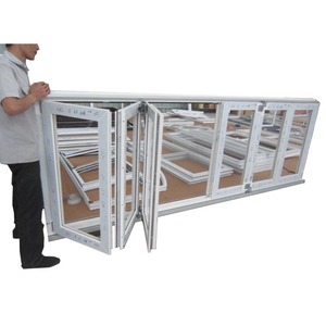 Fenêtre pliante horizontale en vinyle et verre NZS4211, fenêtres pliantes accordéon - Product Image 1