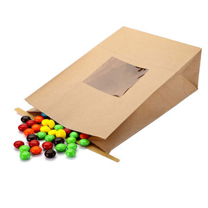 Sac en papier alimentaire Kraft recyclable personnalisé 12x7x17 épicerie, sac en papier alimentaire résistant à la graisse pour hamburger - Product Image 3
